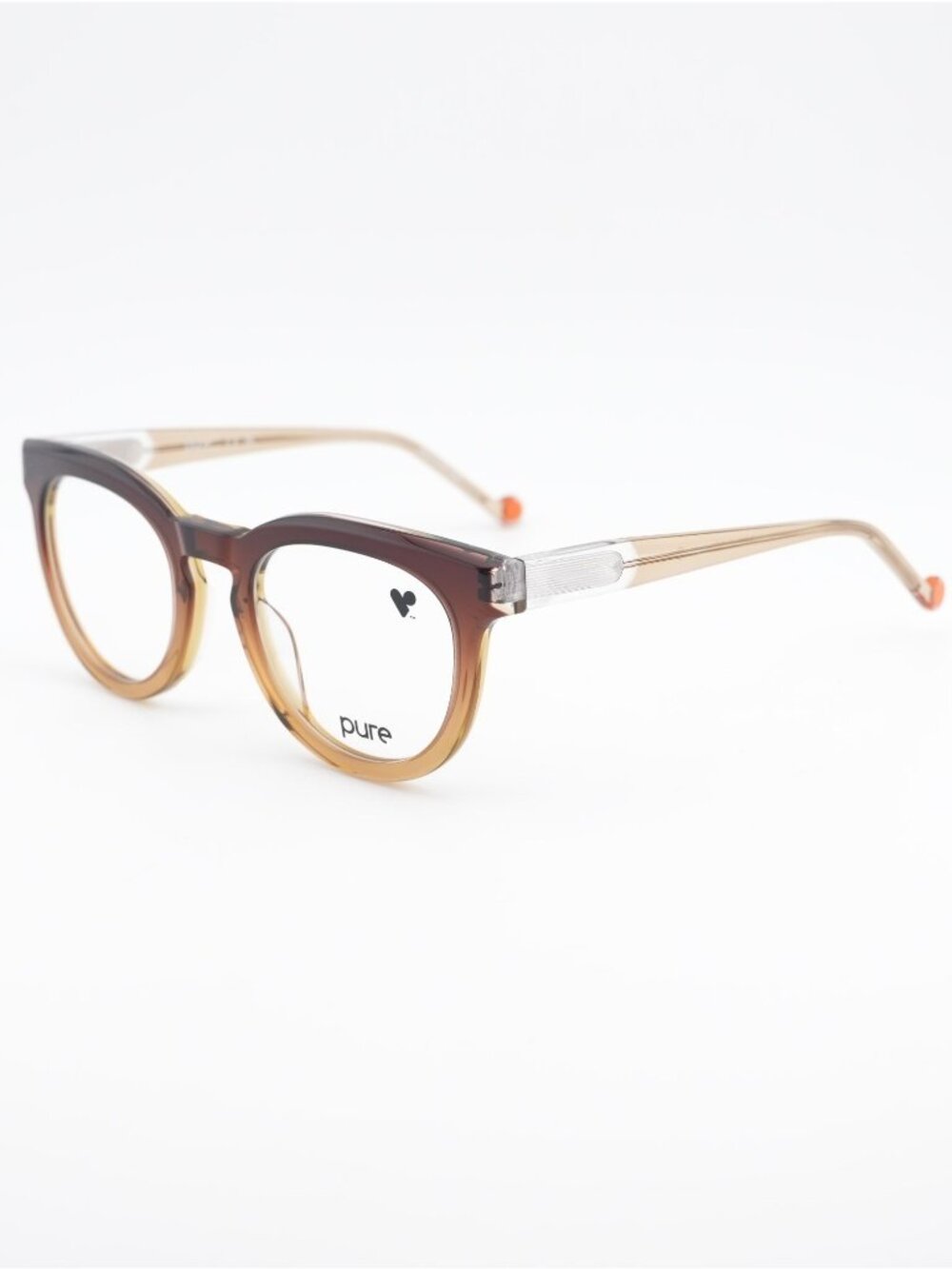 Pure P-7008 N 208 Eyeglasses Tiramisu Ombre 49mm Square Frame